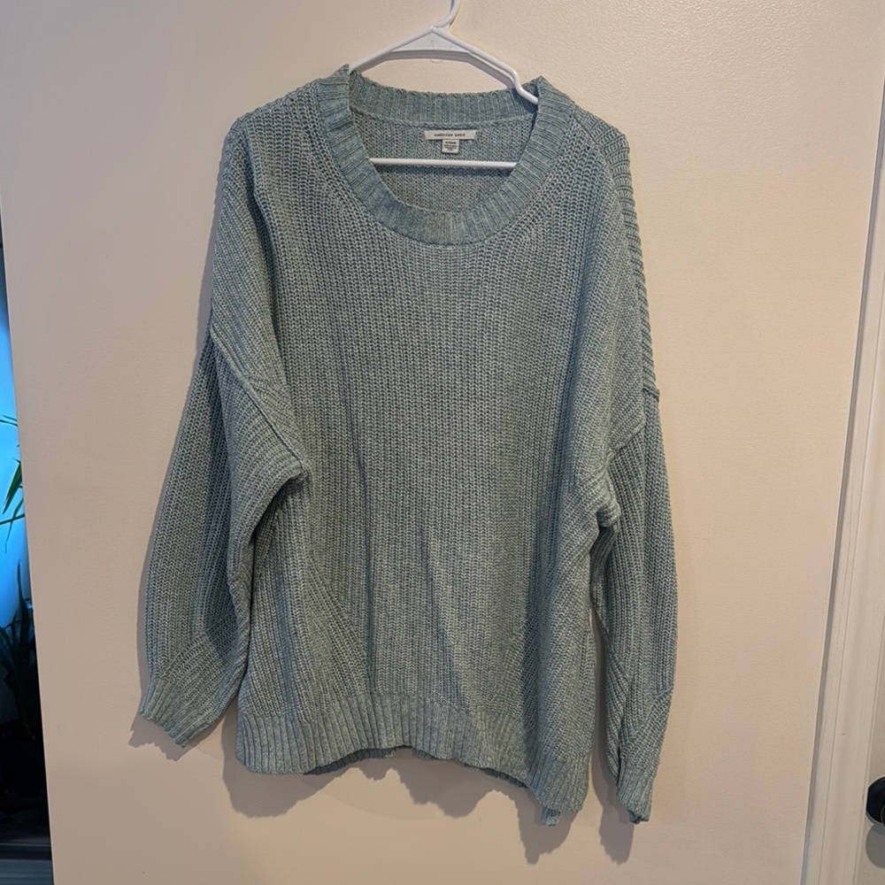 American Eagle Outfitters Blue Crew Neck Sweater Relaxed Fit